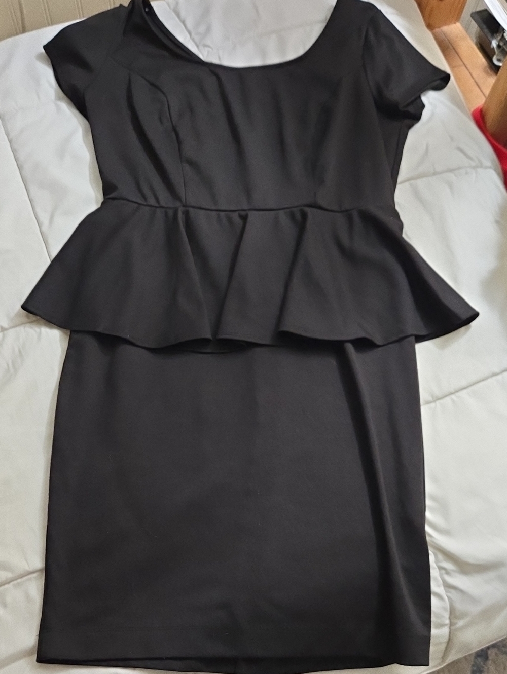 Forever 21 Black Peplum Sheath Dress Vintage 90s